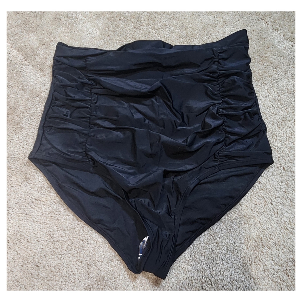 Women's Black High-Waisted Bikini Bottoms